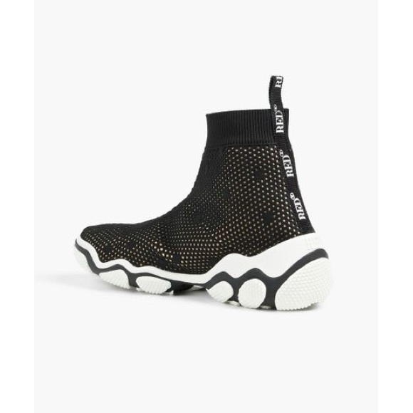 Red VALENTINO Women's Black and White logo Sneakers - Picture 4 of 5